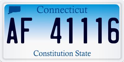 CT license plate AF41116