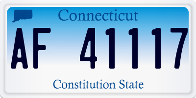 CT license plate AF41117