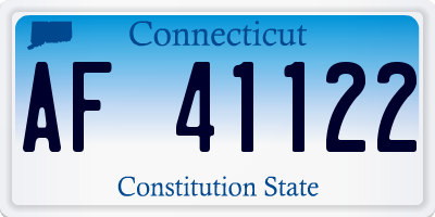 CT license plate AF41122