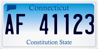CT license plate AF41123