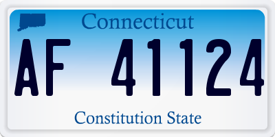 CT license plate AF41124