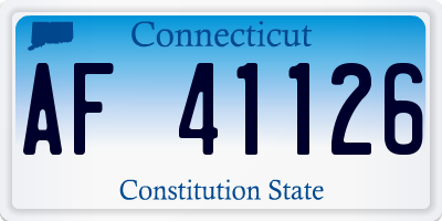CT license plate AF41126
