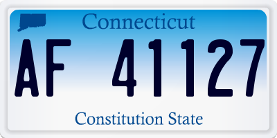 CT license plate AF41127