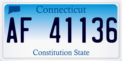 CT license plate AF41136