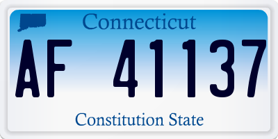 CT license plate AF41137