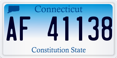 CT license plate AF41138