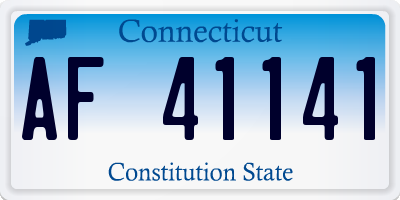 CT license plate AF41141