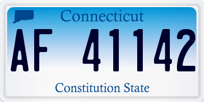 CT license plate AF41142