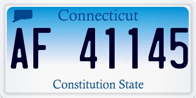 CT license plate AF41145