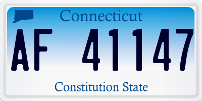 CT license plate AF41147