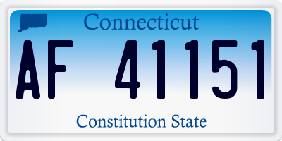 CT license plate AF41151