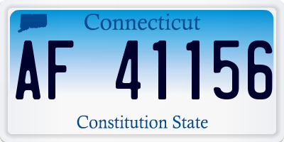 CT license plate AF41156