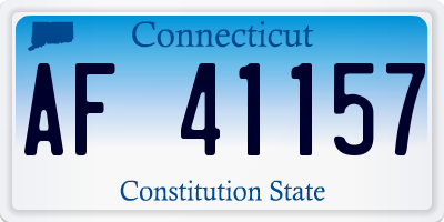 CT license plate AF41157