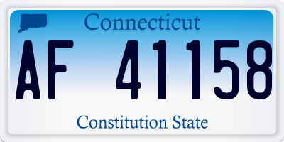 CT license plate AF41158