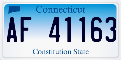 CT license plate AF41163