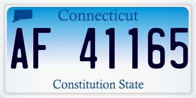 CT license plate AF41165