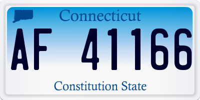 CT license plate AF41166