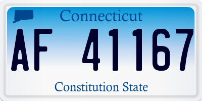CT license plate AF41167