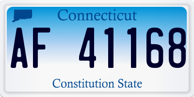 CT license plate AF41168