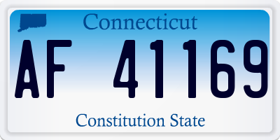 CT license plate AF41169