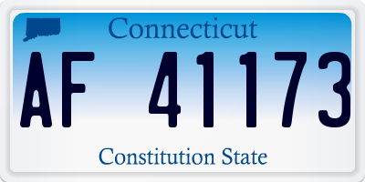 CT license plate AF41173