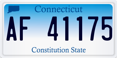CT license plate AF41175