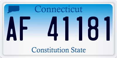 CT license plate AF41181