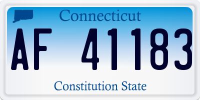 CT license plate AF41183
