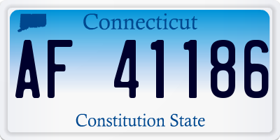 CT license plate AF41186