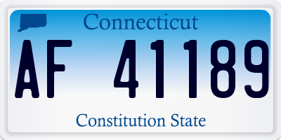 CT license plate AF41189