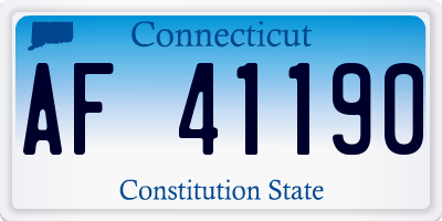 CT license plate AF41190