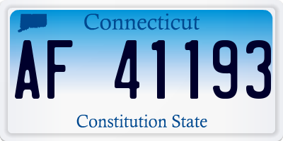 CT license plate AF41193