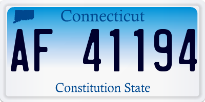 CT license plate AF41194