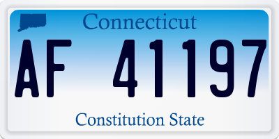 CT license plate AF41197