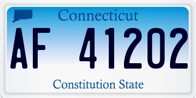 CT license plate AF41202