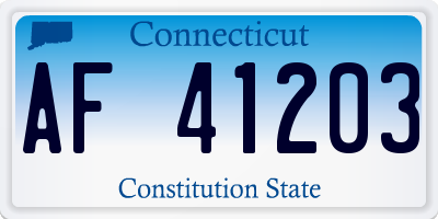CT license plate AF41203