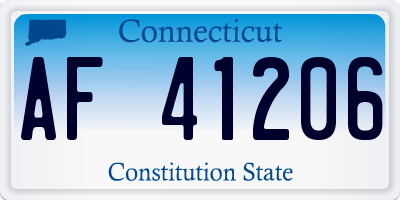 CT license plate AF41206
