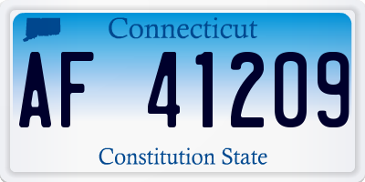CT license plate AF41209