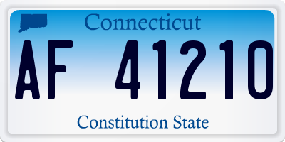 CT license plate AF41210
