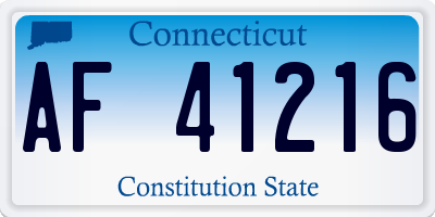CT license plate AF41216
