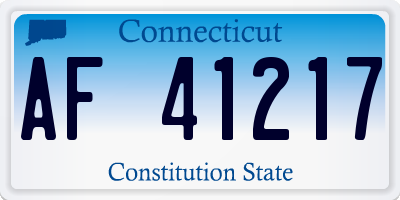 CT license plate AF41217