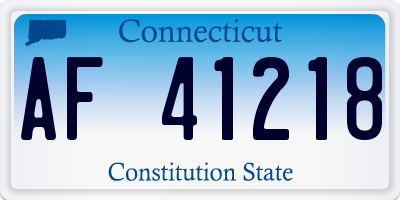 CT license plate AF41218