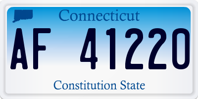 CT license plate AF41220