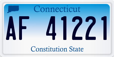 CT license plate AF41221