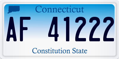 CT license plate AF41222