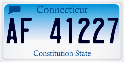 CT license plate AF41227