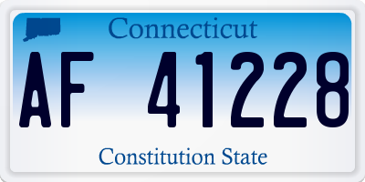 CT license plate AF41228