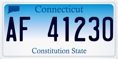 CT license plate AF41230