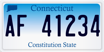CT license plate AF41234