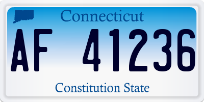 CT license plate AF41236